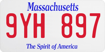 MA license plate 9YH897