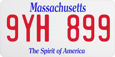MA license plate 9YH899