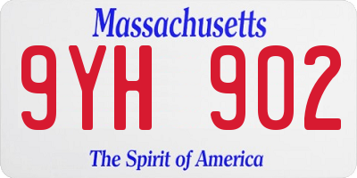 MA license plate 9YH902