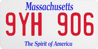 MA license plate 9YH906