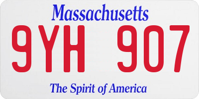 MA license plate 9YH907