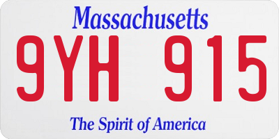 MA license plate 9YH915