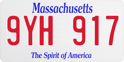 MA license plate 9YH917