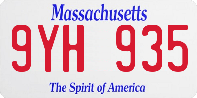 MA license plate 9YH935