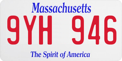 MA license plate 9YH946