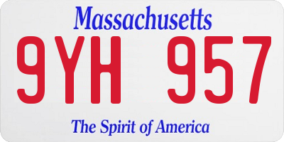 MA license plate 9YH957
