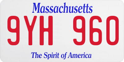 MA license plate 9YH960