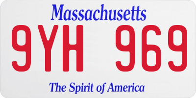 MA license plate 9YH969
