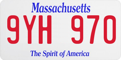 MA license plate 9YH970