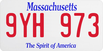 MA license plate 9YH973