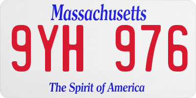 MA license plate 9YH976