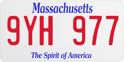 MA license plate 9YH977