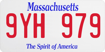 MA license plate 9YH979