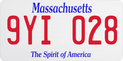 MA license plate 9YI028