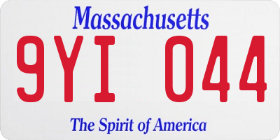 MA license plate 9YI044