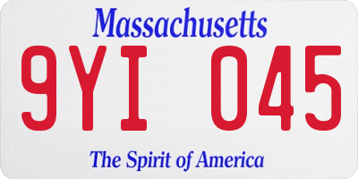 MA license plate 9YI045