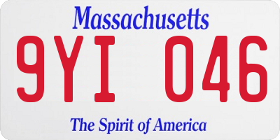 MA license plate 9YI046