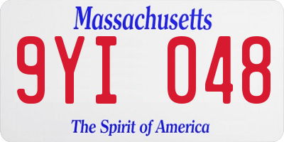 MA license plate 9YI048