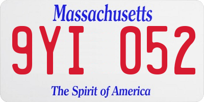 MA license plate 9YI052