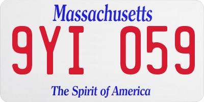 MA license plate 9YI059