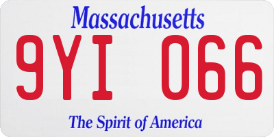 MA license plate 9YI066