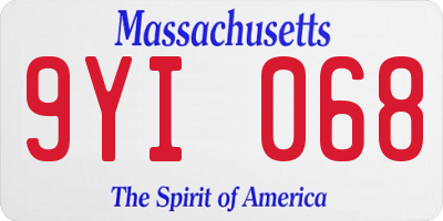 MA license plate 9YI068