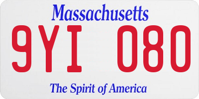 MA license plate 9YI080