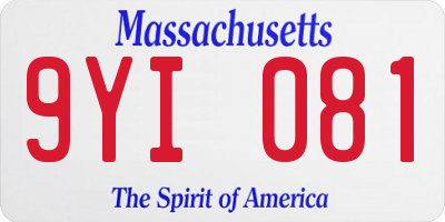 MA license plate 9YI081