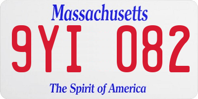 MA license plate 9YI082