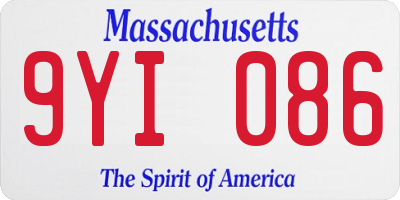 MA license plate 9YI086