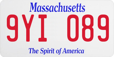 MA license plate 9YI089