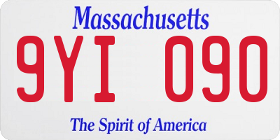 MA license plate 9YI090