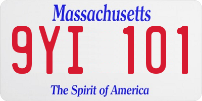 MA license plate 9YI101