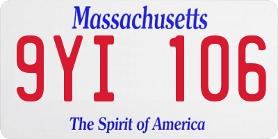 MA license plate 9YI106