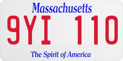 MA license plate 9YI110