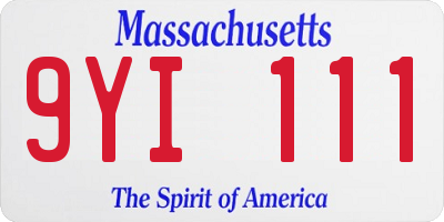 MA license plate 9YI111