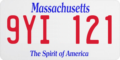 MA license plate 9YI121