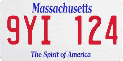 MA license plate 9YI124