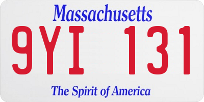 MA license plate 9YI131