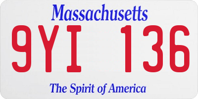 MA license plate 9YI136