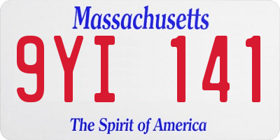 MA license plate 9YI141
