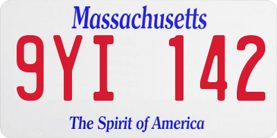 MA license plate 9YI142