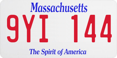 MA license plate 9YI144