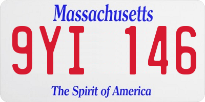 MA license plate 9YI146