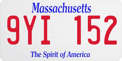 MA license plate 9YI152