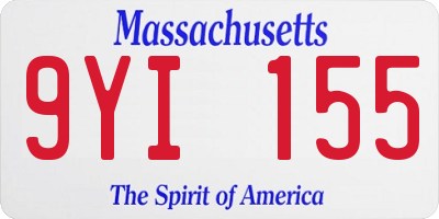 MA license plate 9YI155
