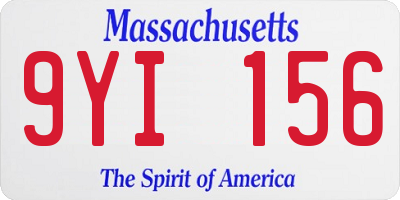 MA license plate 9YI156