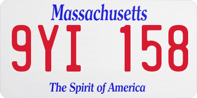 MA license plate 9YI158