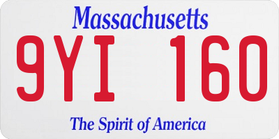 MA license plate 9YI160