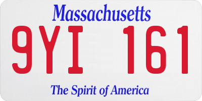 MA license plate 9YI161